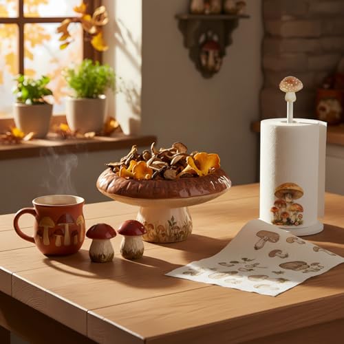 Namalu Mushroom Paper Towel Holder Mushroom Kitchen Decor Kitchen Fun Paper Towel Holder Dispenser for Bedroom Toilet Countertop Decor - style: Mushroom