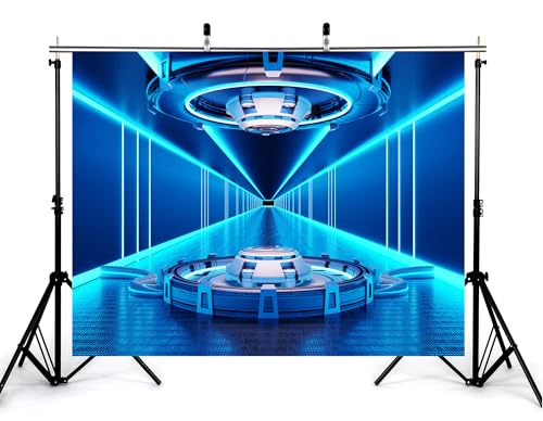 5x4ft 3D Future Game Platform Backdrop Modern Podium Photography Background for Gaming Events and Product Displays Decorations Tapestry Photo Booth Props - size: 5x4ft