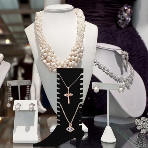 Sewroro Foldable Jewelry Display Stand Shoes Shaped Necklace Holder Organizer for Necklaces Bracelets Pendant Display Jewelry Store Photography Prop