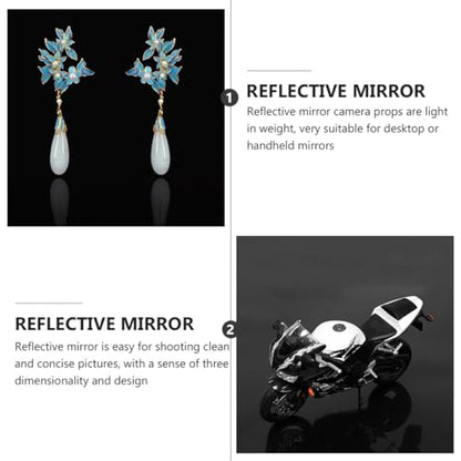 Artibetter 4pcs Black Acrylic Mirror Reflection Board Photography Props 10x10cm Photo Backdrops for Studio Photo Supply and Reflective Background Ornaments