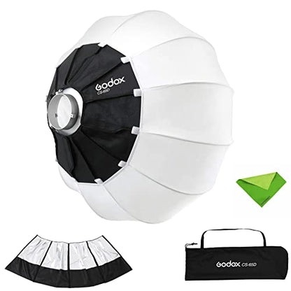 Godox CS-65D 65cm Lantern Softbox Soft Light Modifier w/Reflective Shading Skirt+Carry Bag, Quick-Setup Softbox Diffuser, Compatible with Godox Bowens Mount Studio Flash LED Video Light - size: 65cm|25.59 Inch