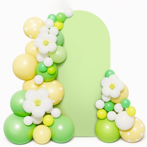 LEBENGURU Upgraded 6FT Open Arch Backdrop Cover, Green Spandex Fitted Round Top Wedding Arches, Double-Sided U-Shaped Arch Chiara Stand Covers for Birthday Party Baby Shower Banquet Balloon Décor - color: Green, size: 6FT