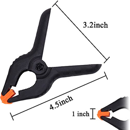 GFCC Spring Clamps Backdrop Clips - 6 Pack 4.5 Inch Heavy Duty Muslin Clamps for Backdrop Stand Photography Studio Background Holder Clips
