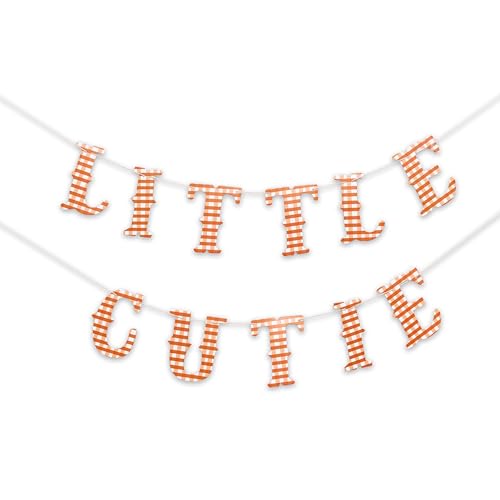 ZAIBIANHAO Little Cutie Banner - Citrus Themed Baby Shower Decorations,Orange Little Cutie Is On The Way Bunting Banner Gender Reveal Girl Or Boy Baby Shower Party Supplies - color: orange