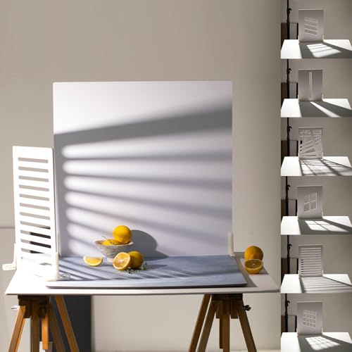 6PCS Product Photography Props, Shadow Backdrop Boards for Food Jewelry Flat Lay Table Top Photoshoot Window Series, 12x16 Inch, MDAOCRY