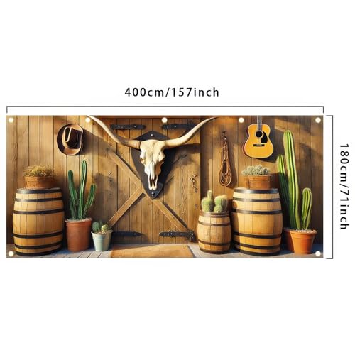 BlissYard 13x6ft Garage Door Banner Western Backdrop Welcome Garage Door Cover Wild West Barn Decor Background Holiday Photo Props for Spring Summer Indoor Outdoor Wall Rustic Farmhouse Decor - color: Garage Banner#2