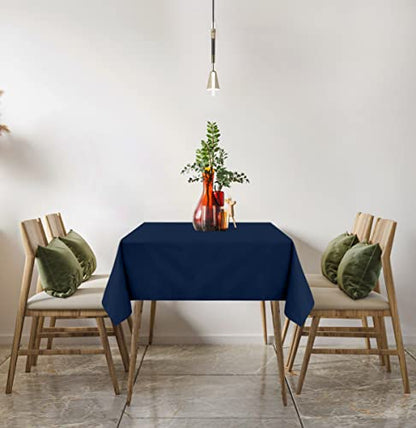 Utopia Kitchen Rectangle Table Cloth 2 Pack(54x54 Inches, Navy Blue), Tablecloth Machine Washable, Polyester Table Cover for Dining, Buffet Parties, Picnics, Events, Weddings and Restaurants - color: Navy Blue, size: 2 Pack 54x54 Inch Tablecloth