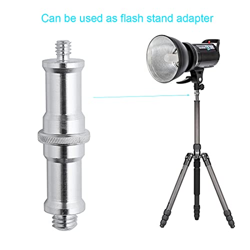 AngelReally 3-Pack 1/4 to 3/8 Inch Aluminum Alloy Metal Male Convertor Threaded Screw Adapter Spigot Stud for Studio Light Stand, Hotshoe/Coldshoe Adapter, Ball Head, Wireless Flash Receiver, Trigger - style: 3-Pack 1/4 to 3/8 Inch Screw