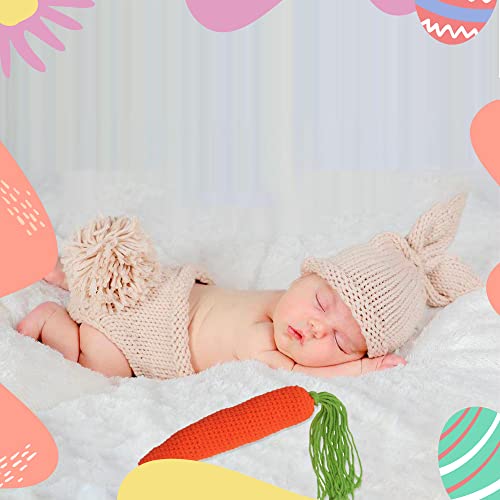 M&G House Newborn Photography Outfits Baby Crochet Knitted Photoshoot Props Animal Costume Set - color: 03 Rabbit Carrot Outfit