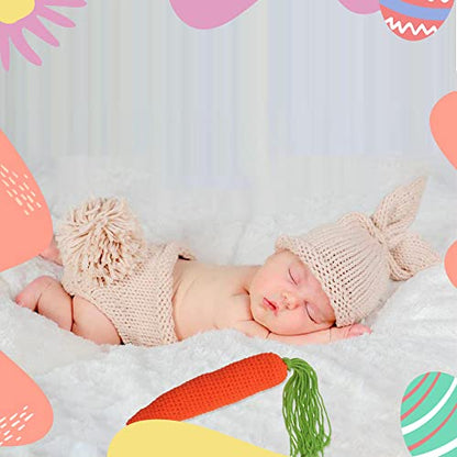 M&G House Newborn Photography Outfits Baby Crochet Knitted Photoshoot Props Animal Costume Set - color: 03 Rabbit Carrot Outfit