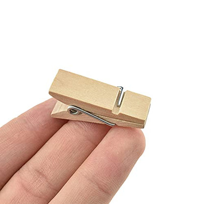 HAHIYO Wooden Clothes Pins Clothespins Small Do NOT Fall Apart 1.38x0.47 inches Length 35 Pack Sturdy Strong Springs No Rust No Discoloration for Laundry Bathroom DIY Craft Photos Food Opened Bags - size: Natural Wood 1.38x0.47 inches 35 Pack