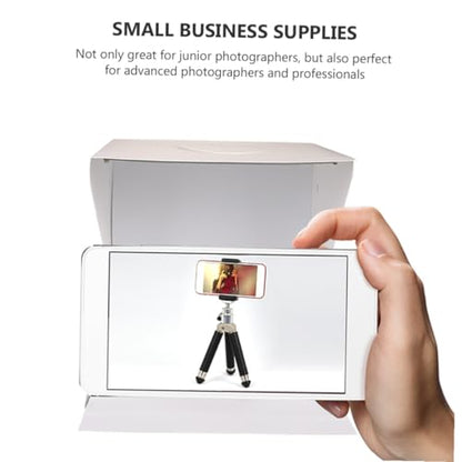 Happyyami Portable 30cm Photo Light Box with LED Strip, Foldable Photography Light Tent Kit with Black and White Backdrops for Product Photography and Small Business Use