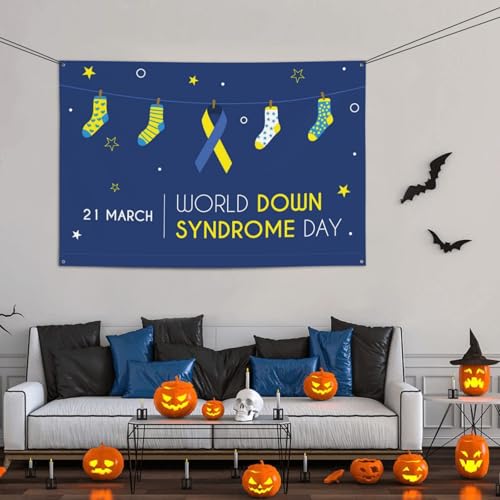 World Down Syndrome Day 321 Awareness Support Backdrops 47 * 71 Inches Holiday Party Photography Background Indoor Outdoor Festival Photo Banner Booth Props Wall Decoration - color: Bronze