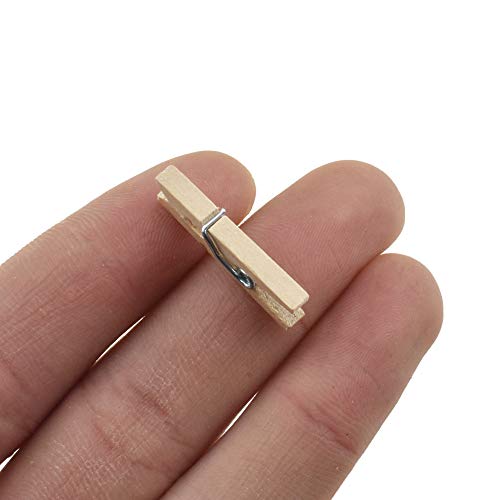 HAHIYO Wooden Clothes Pins Clothespins Mini Do NOT Fall Apart 1 inches Length 80 Pack Sturdy Strong Springs No Rust No Discoloration for Laundry Bathroom DIY Craft Photos Food Opened Bags - size: Natural Wood 1 inches 80 Pack