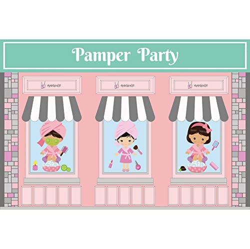 AOFOTO 6x4ft Pamper Party Backdrop Princess Makeup Facial Beauty Bubbles Foot Bath Salon Pamper Party Spa Day Decoration Background Girls Night Birthday Party Supplies Lady Portrait Props Vinyl - color: Pamper Party, size: 6x4ft