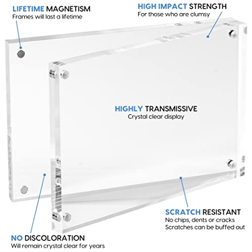 Mammoth DuraClear 4x6 Acrylic Picture Frame - Frameless & Thick Design - Ideal for Photos, Photo Cubes & Glass Picture Displays (5 Pack) - size: 4x6 Frame (5 Pack)