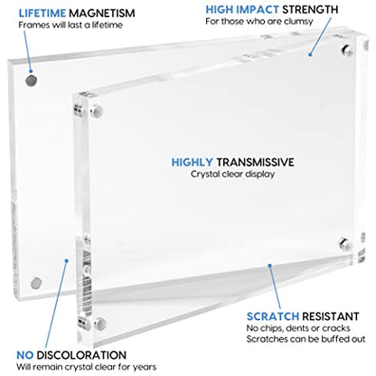 Mammoth DuraClear 4x6 Acrylic Picture Frame - Frameless & Thick Design - Ideal for Photos, Photo Cubes & Glass Picture Displays (5 Pack) - size: 4x6 Frame (5 Pack)
