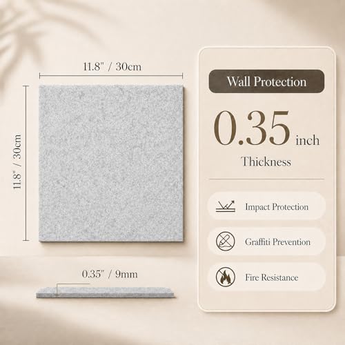 Large Cork Boards for Walls – 36" x 24" Self Adhesive Felt Wall Tiles, Ideal for Office Black Bulletin Board, Easy to Install Pin Board Photo Board - color: Light Grey, size: 24" X 36"