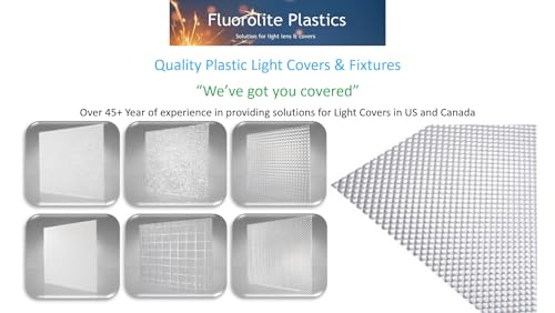 F12-100/2246-4 Pack | Replacement Fluorescent Light Cover | Flat Sheet Clear Prismatic Acrylic | Light Fixture Covers from Fluorolite | 22.5"x46.5"x.100 | 4 Pack