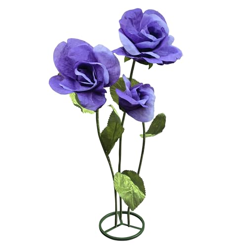 3pc Large Flowers Home Outdoor Decorations - Artificial Paper Large Flowers Adjustable Bendable Flower Decorations for Wedding Background Decor, Shop Window Display,Photography Props, Banquet (Purple) - color: Purple Rose