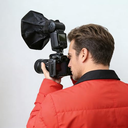 20cm/7.8" Octangle Foldable Flash Diffuser Softbox - Professional Light Softener for Speedlight Cameras with Elastic Band/Storage Pouch (Compatible with Canon/Nikon/Sony/Yongnuo)