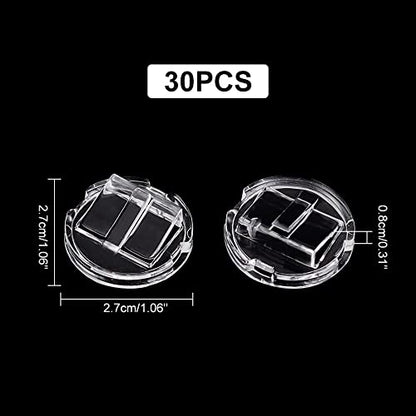 AHANDMAKER 30 Pc Acrylic Ring Display Holder - Transparent Ring Showcase for Selling, Wedding & Home Retail Showcase, Round - style: Round