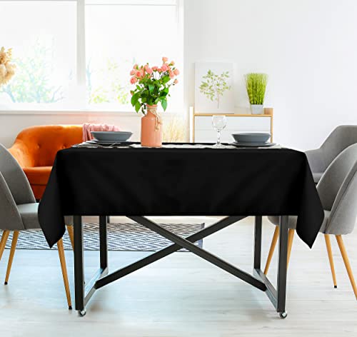 Utopia Kitchen Square Table Cloth 2 Pack(54x54 Inches, Black), Tablecloth Machine Washable, Polyester Table Cover for Dining, Buffet Parties, Picnics, Events, Weddings and Restaurants - color: Black, size: 2 Pack 54x54 Inch Tablecloth