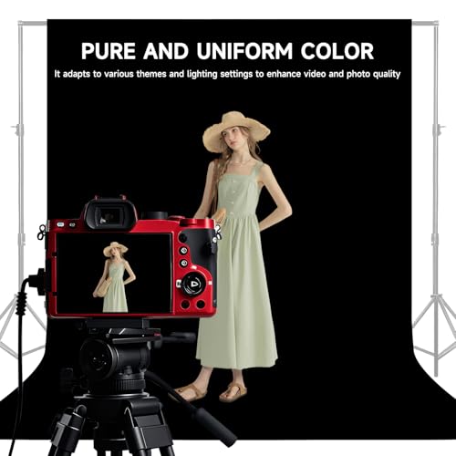 Professional Black Photography Backdrop10X8- Heavy-Duty Machine Washable Seamless Background for Studio & Video - color: Black, size: 10X8