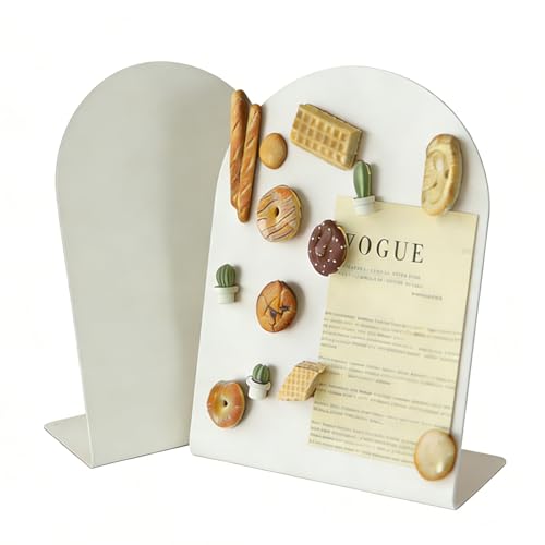 2 Pack Desk Magnetic Bulletin Board Metal Tabletop Memo Souvenir/Photos Display Board Magnet Display Stand for Home School Kitchen Office (2, White, ARC) - color: White, size: ARC