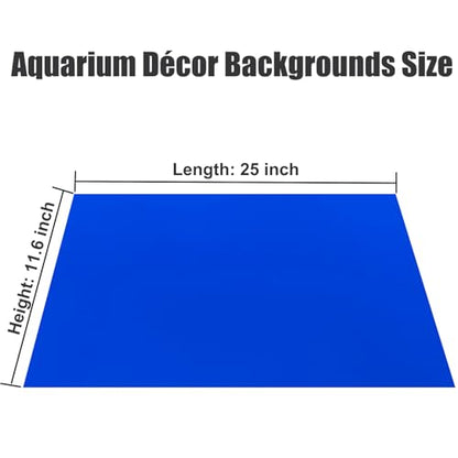 XCNO Blue Black Aquarium Background Poster Fish Tank Background Wallpaper Aquarium Backdrop Double-Sided Fish Tank Decorations Paper 12"x 25" - size: 11.6" x 25" In