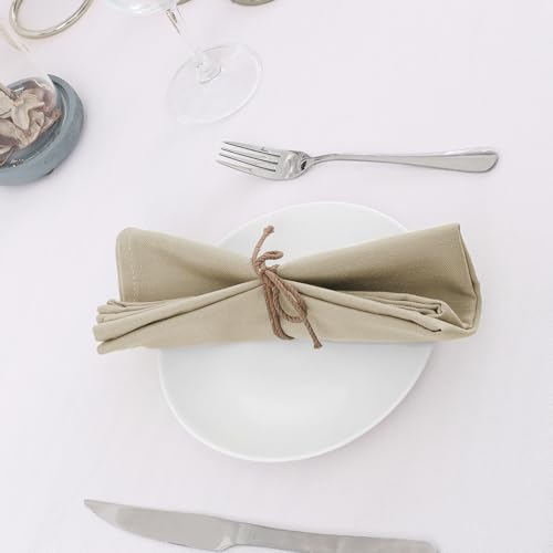 H.VERSAILTEX Cloth Napkins Set of 12 (18" X 18") Linen Textured Dinner Napkins Waterproof Extra Soft Thick Durable Reusable Napkins with Hemmed Edges for Dinners, Weddings and Everyday Use, Taupe - color: Taupe, size: 18" x 18" (Square)