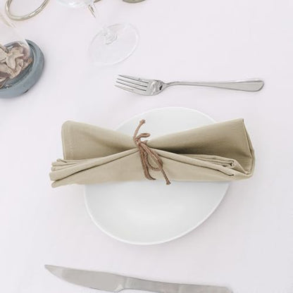 H.VERSAILTEX Cloth Napkins Set of 12 (18" X 18") Linen Textured Dinner Napkins Waterproof Extra Soft Thick Durable Reusable Napkins with Hemmed Edges for Dinners, Weddings and Everyday Use, Taupe - color: Taupe, size: 18" x 18" (Square)