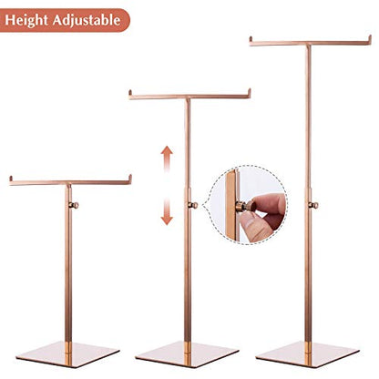 Polmart Countertop Adjustable Display Stand Stand for Purses/Handbags, Wreaths, Wigs, Hats and Crafts (T-Stand, Rose Gold) - color: Rose Gold