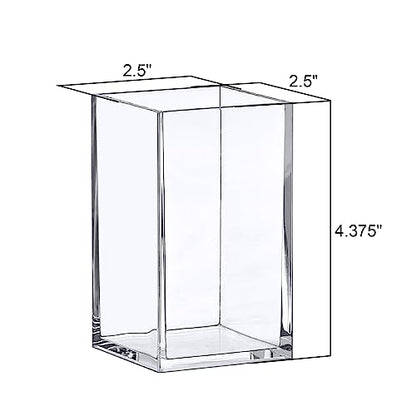 Amazing Abby - Penelope - 4-Pack Pen Holder, Acrylic Pen Holder, Clear Plastic Organizer for Office Supplies, Perfect Office Desktop Storage Solution for Pencils, Pens, Markers, Scissors, and More - style: 4-Pack