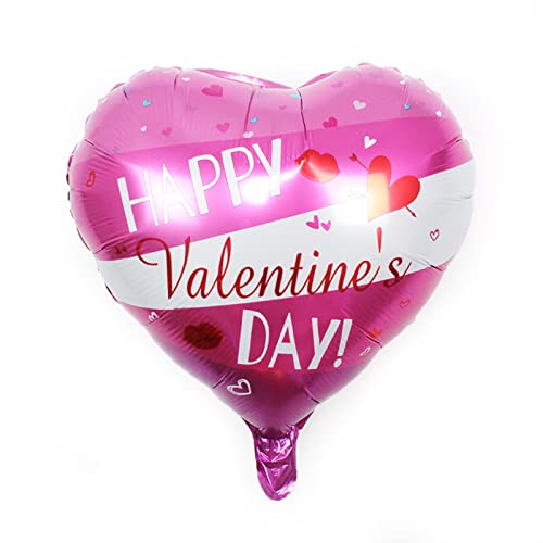 BinaryABC Happy Valentines Day Balloons,Love Heart Foil Balloons,Valentines Day Romantic Photo Props Decorations,10Pcs