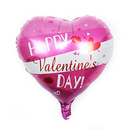 BinaryABC Happy Valentines Day Balloons,Love Heart Foil Balloons,Valentines Day Romantic Photo Props Decorations,10Pcs