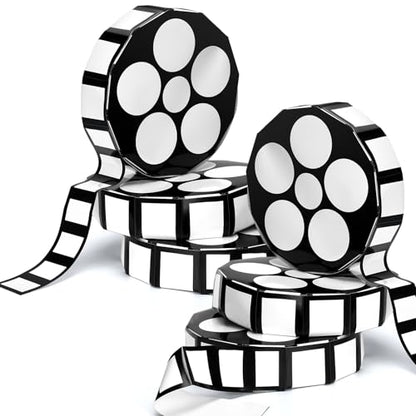 Bucherry 6 Pcs Movie Night Decorations Movie Theater Theme Party Decoration 12 Inch Large Cinema Props Box Film Reel with Filmstrip Centerpieces for Bridal Shower Birthday Party Supplies Film Backdrop