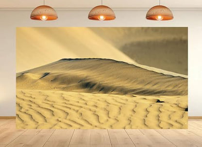 12x10ft Golden Desert Dunes Backdrop Sunlit Sand Ripples Textured Surface Photo Background Tapestry for Majestic Desert Wilderness Wonder Party Home Decorations Studio Props - size: 12X10ft