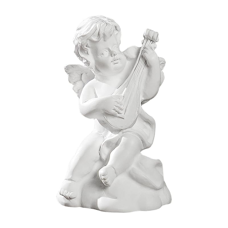 Mini Nordic Resin Roman Column, Greek Sculptural Angel Display, Photo Props, Candle Holder, Sketching Art Teaching Tools (Angel (Bouzouki) - 6.3cm) - color: Angel (Bouzouki) - 6.3cm