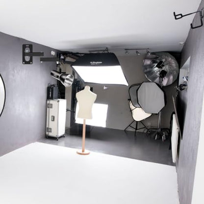Photographic Wall Mounting Boom Arm Stand: Fold Extend Adjustable 12in Long Bracket,Heavy Duty Wall Mount,Multi Angle,for Photography Strobe Light Monolight,Softbox,Ring Light,Live Broadcast