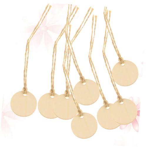 50pcs Wine Bottle Decor Tags Round Hanging Pendant Labels for Weddings Parties Home Decoration Rustic Crafting and Present Decoration Beige Diy Ornaments