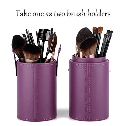 Narwey Makeup Brush Holder Travel Brushes Case Bag Cup Storage Dustproof for Women (Purple) - color: Purple