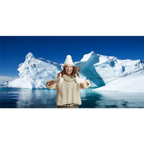 20x10ft White Iceberg Backdrops for Photography Polar Region Snow Wedding Backdrop North Pole Ice Shelf Snow Mountain Backdrops Blue Sky Pure Clean Sea Water Backdrop Photo Shooting Props - size: 20x10ft
