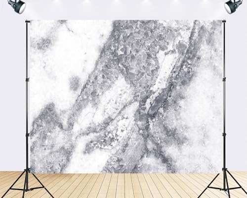 Trykid 5x5ft Gray Marble Stone Backdrop Textured Natural Surface Photography Background Modern Themed Party Decoration Tapestry Photo Booth Prop Fabric - size: 5x5ft