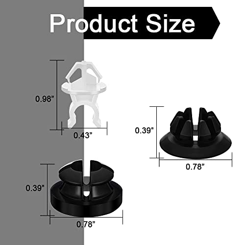 ASUBHA 30 PCS Hood Prop Rod Holder, Hood Clips, Hood Rod Clip, Car Hood Rod Grommet Clips for Most Cars Bracket Decorative Clip Compatible with 91503-SS0-003, for Most Car Automobile, Black White
