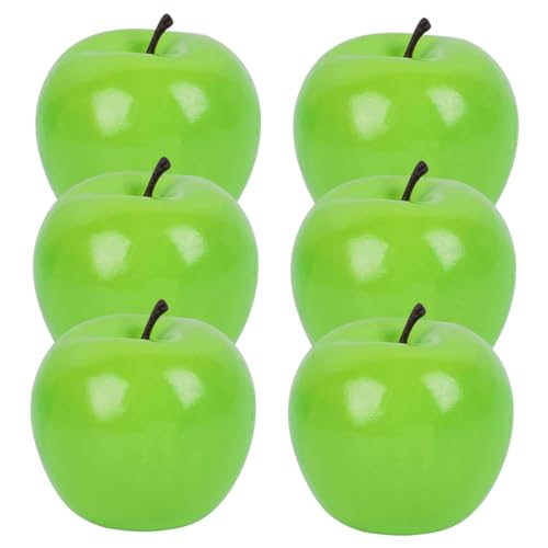 Happyyami 6pcs Realistic Foam Artificial Green Fruit Models for Home Decor and Photography Props, Lightweight Decorative Simulation Fruits for Table Display and Event Styling