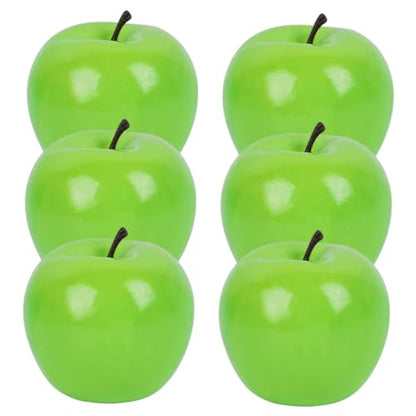 Happyyami 6pcs Realistic Foam Artificial Green Fruit Models for Home Decor and Photography Props, Lightweight Decorative Simulation Fruits for Table Display and Event Styling