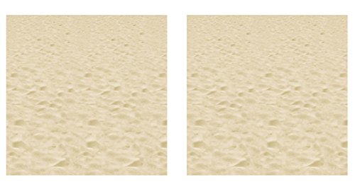 Beistle Beach Sand Wall Backdrops, 4' x 30', 2 Pack Photo Backdrop, Easy to Adhere Wall Covering, Tropical & Hawaiian Party Decorations, Beach Decor - style: Beach - 2 Piece