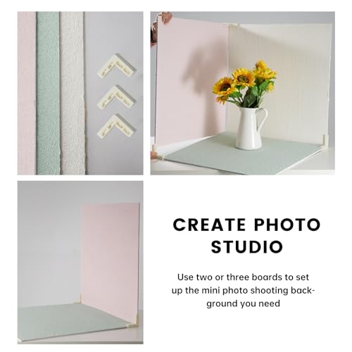 5PCS Photography Backdrop Boards with 4 Brackets, 16x16 Inch Coarse Sand Backdrop Board for Food Jewelry, Cosmetics and Ornaments Shooting - color: pearl shell/light pink/nude/light green/dark gray