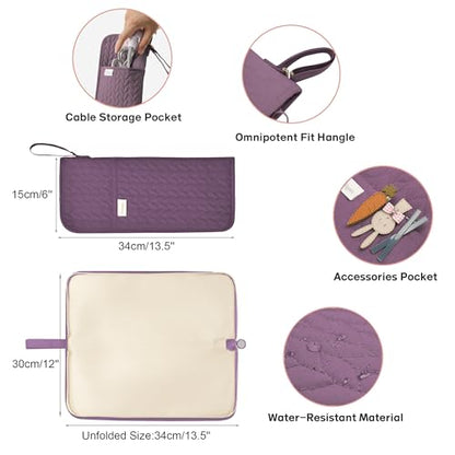 KarSyon Hot Tools Organizer Heat Resistant Mat Case Hair Tools Holder Travel Bag Portable Hair Styling Tools Cover Pouch for Curling Iron,Flat Iron,Hair Straightener (Purple) - color: Purple